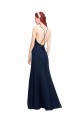 Discount High Halter Fit and Flare Long Chiffon Bridesmaid Dress / Prom Dress with Criss Cross Low Back