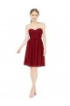 Discount Short Sweetheart Knee Length Chiffon Cocktail Bridesmaid Dress with Open Back
