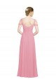 Discount Sweetheart Long Chiffon Bridesmaid Dress with Off the Shoulder Straps