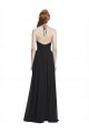 Discount Halter Chiffon Bridesmaid Dress with V-Neckline and Criss Cross Waist