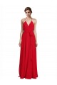 Discount V-Neck Spaghetti Halter Strap Chiffon Bridesmaid Dress