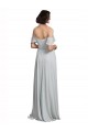Discount Off the Shoulder Spaghetti Strap Long Chiffon Bridesmaids Dress