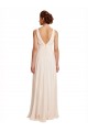 Discount High Neck Chiffon Bridesmaid Dress with Deep V-Back and Cascading Skirt