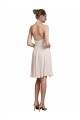 Discount Short Knee Length Wrap Chiffon Halter Bridesmaids Dress