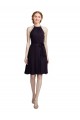 Discount Short Knee Length High Neck Chiffon Bridesmaids Dress