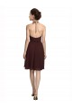Discount Short Knee Length Chiffon Bridesmaids Dress with Halter Cowl Neck