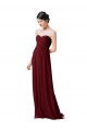 Discount Hand-Ruched Sweetheart Long Chiffon Bridesmaid Dress