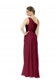 Discount Draped One Shoulder Long Floor Length Chiffon Bridesmaid Dress