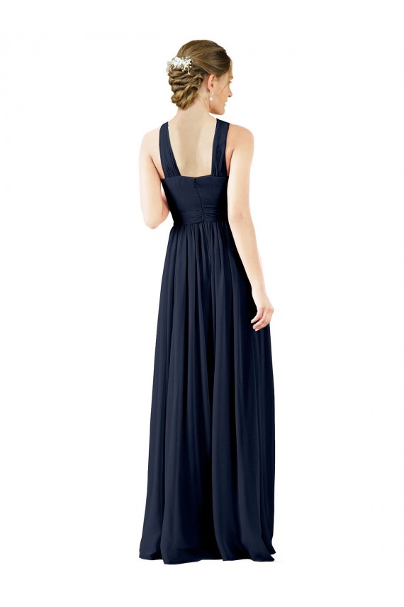 Discount High V-Neck Floor Length Chiffon Bridesmaid Dress