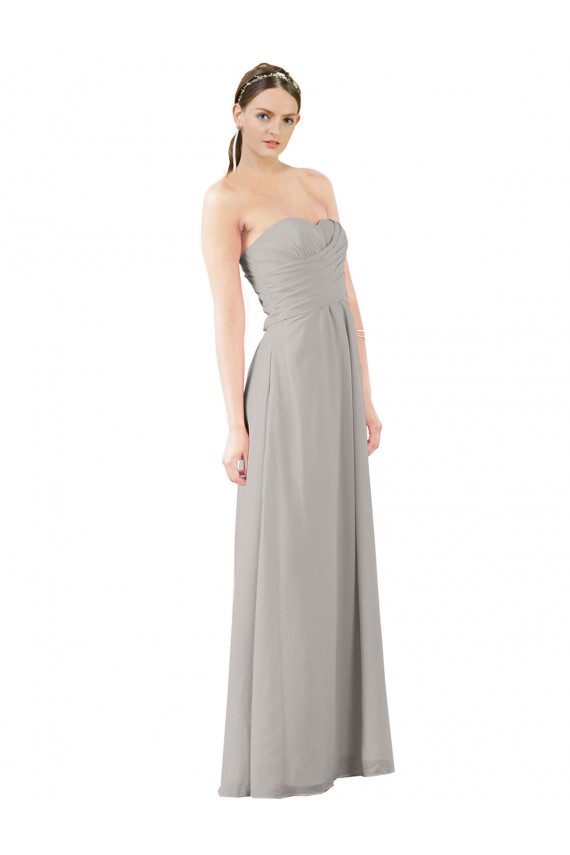 Discount Twisted Strapless Sweetheart Neckline Long Chiffon Bridesmaid Dress
