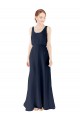 Discount Scoop Neckline Fitted Long Chiffon Bridesmaid Dress Open Back