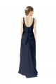 Discount Scoop Neckline Fitted Long Chiffon Bridesmaid Dress Open Back