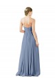 Discount Deep Sweetheart Neckline Open Back Long Chiffon Bridesmaid Dress