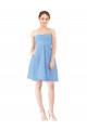 Discount Short Knee Length Chiffon Cocktail Bridesmaid Dress with Twisted Strapless Sweetheart Neckline