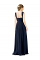Discount Square Neckline Sexy Open Back Long Chiffon Bridesmaid Dress