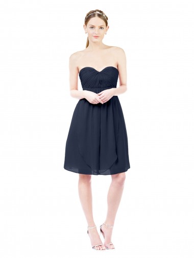 Discount Sweetheart Cocktail Knee Length Chiffon Cocktail Bridesmaid Dress Open Back