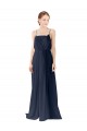 Discount Spaghetti Straps Open Back Long Chiffon Bridesmaid Dress