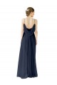 Discount Spaghetti Straps Open Back Long Chiffon Bridesmaid Dress
