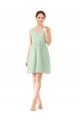 Discount v-Neckline Short Knee Length Chiffon Cocktail Bridesmaid Dress