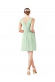 Discount v-Neckline Short Knee Length Chiffon Cocktail Bridesmaid Dress