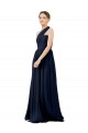 Discount Draped One Shoulder Strapless Chiffon Bridesmaid Dress