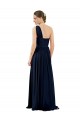 Discount Draped One Shoulder Strapless Chiffon Bridesmaid Dress