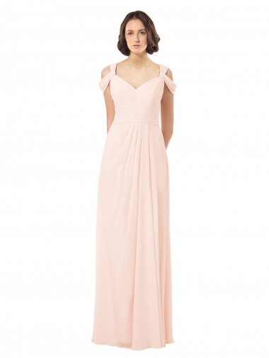 Discount Chiffon Sweetheart Bridesmaid Dress with An Illusion Overlay