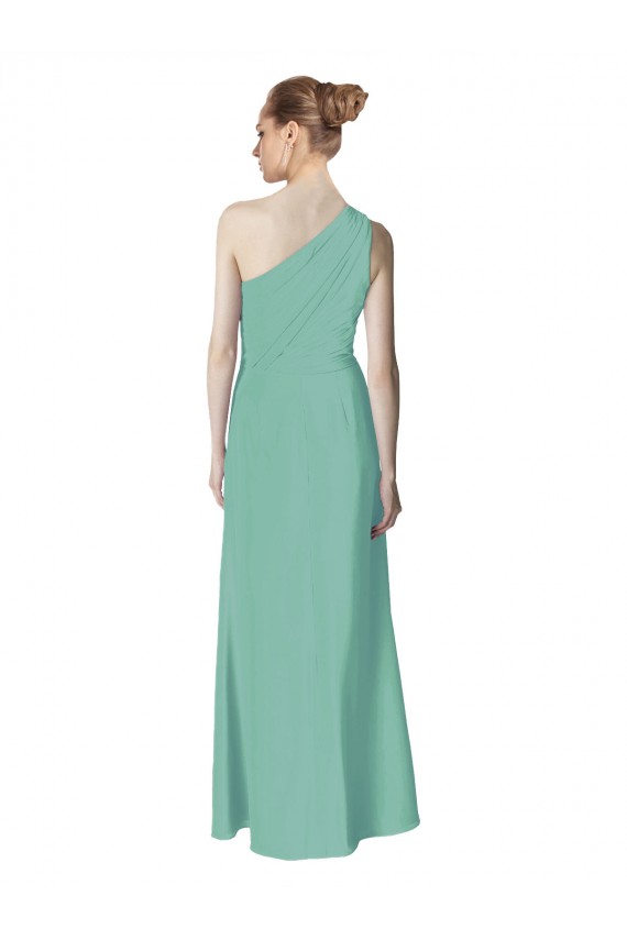 Discount Long Chiffon One Shoulder Full Length Bridesmaid Dress