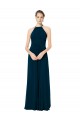 Discount Spaghetti Strap Long Chiffon Halter A-Line Bridesmaid Dress