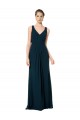 Discount Long Chiffon V-Neck Sleeveless Bridesmaid Dress with Large Keyhole Back