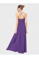 Discount Long Chiffon Spaghetti Strap Halter Bridesmaid Dress