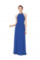 Discount Long Chiffon High-Neck Sleeveless Bridesmaid Dress