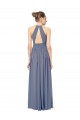 Discount Long Chiffon High-Neck Sleeveless Bridesmaid Dress