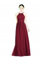 Discount Halter Neck Open Back Draped Chiffon Bridesmaid Dress