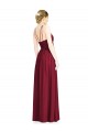 Discount Halter Neck Open Back Draped Chiffon Bridesmaid Dress