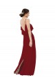 Discount Scoop Neck Chiffon Bridesmaid Dress with Spaghetti Straps and Low Back