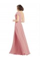 Discount Chiffon Bridesmaids Dress with One Shoulder Flounced Sleeve