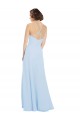 Discount Floor Length Chiffon Bridesmaids Dress with Front Keyhole Neckline
