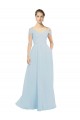 Discount Chiffon Bridesmaids Dress with Off the Shoulder Draped Neckline