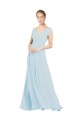 Discount Chiffon Bridsmaids Dress with V-Neckline and Tie V Back