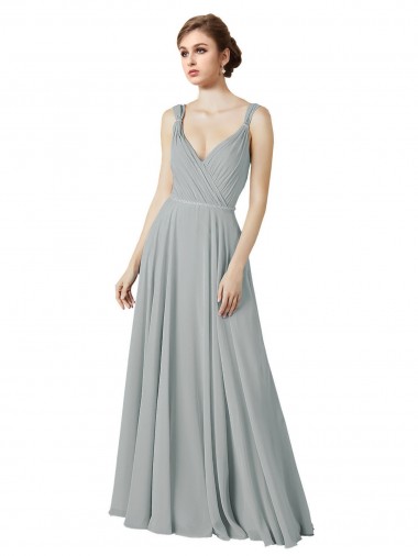 Discount Figure Flattering Chiffon Bridesmaid Dress with Beaded Detail