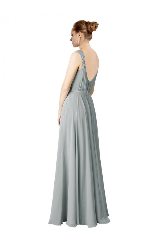 Discount Figure Flattering Chiffon Bridesmaid Dress with Beaded Detail