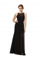 Discount Sheath Beaded and Embroidered Bridesmaids Dress with Lace Bodice and Chiffon Skirt