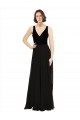 Discount Stretch Velvet and Chiffon Bridesmaids Dress with V-Neckline