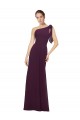 Discount One Shoulder Chiffon Bridesmaids Dress with Shoulder Bow