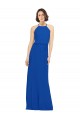 Discount Long Jewel Neckline Chiffon Bridesmaids Dress wit Chiffon Tie Sash
