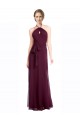 Discount Full Length Chiffon Bridesmaid Dress with Halter Top