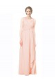 Discount Full Length Chiffon Bridesmaid Dress with V-Front and Back