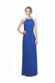 Discount Long Chiffon Spaghetti Strap Bridesmaid Dress with Blouson Top