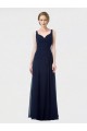 Discount Long Chiffon Bridesmaid Dress with Sweetheart Neckline and Shoulder Straps